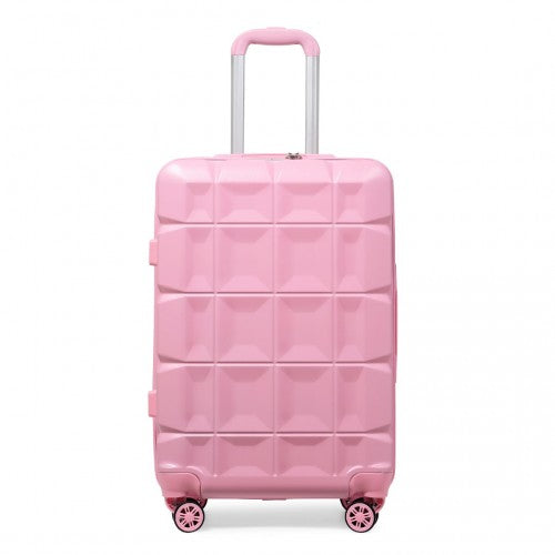 Kono 24 Inch Lightweight Hard Shell Abs Suitcase With TSA Lock - Pink