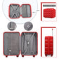 Kono 13/20 Inch Lightweight Hard Shell Abs Cabin Suitcase With TSA Lock And Vanity Case - Red