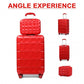 Kono 13/20 Inch Lightweight Hard Shell Abs Cabin Suitcase With TSA Lock And Vanity Case - Red