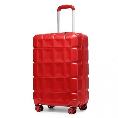 Kono 20 Inch Lightweight Hard Shell Abs Luggage Cabin Suitcase With TSA Lock - Red