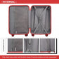 Kono 20 Inch Lightweight Hard Shell Abs Luggage Cabin Suitcase With TSA Lock - Red