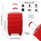 Kono 28 Inch Lightweight Hard Shell Abs Suitcase With TSA Lock - Red