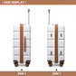 Kono Lightweight Hard Shell Abs Suitcase With TSA Lock And Vanity Case 4 Piece Set - White