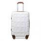 Kono 24 Inch Lightweight Hard Shell Abs Suitcase With TSA Lock - White