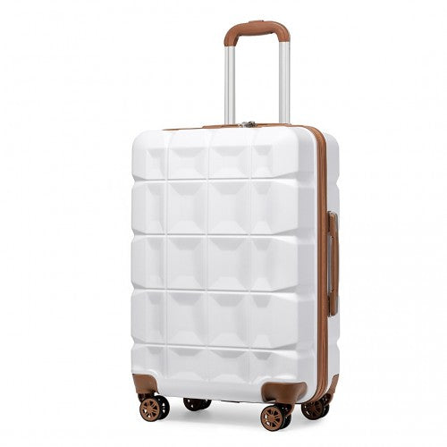 Kono 28 Inch Lightweight Hard Shell Abs Suitcase With TSA Lock - White