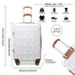 Kono 28 Inch Lightweight Hard Shell Abs Suitcase With TSA Lock - White