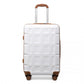 Kono 28 Inch Lightweight Hard Shell Abs Suitcase With TSA Lock - White