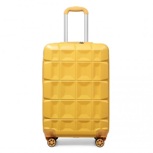 Kono 20 Inch Lightweight Hard Shell Abs Luggage Cabin Suitcase With TSA Lock - Yellow