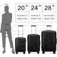 British Traveller 3 Pcs Set Durable Polycarbonate & ABS Hard Shell Suitcase With TSA Lock - Black
