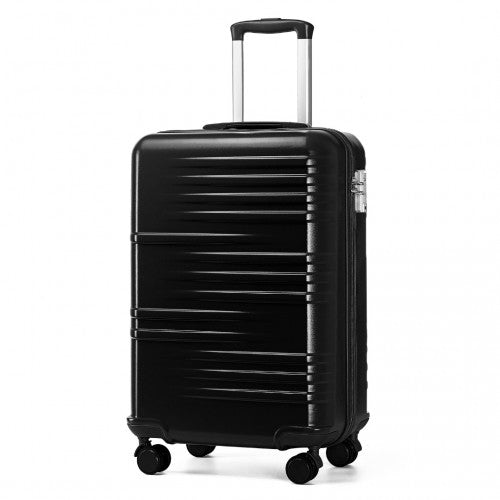 British Traveller 20 Inch Durable Polycarbonate - ABS Hard Shell Suitcase with TSA Lock - Black