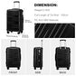 British Traveller 24 Inch Durable Polycarbonate - ABS Hard Shell Suitcase with TSA Lock - Black