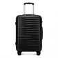 British Traveller 24 Inch Durable Polycarbonate - ABS Hard Shell Suitcase with TSA Lock - Black