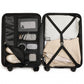 British Traveller 3 Pcs Set Durable Polycarbonate & ABS Hard Shell Suitcase With TSA Lock - Black