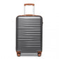 British Traveller 20 Inch Durable Polycarbonate And Abs Hard Shell Suitcase With TSA Lock - Grey And Brown