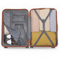British Traveller 24 Inch Durable Polycarbonate And Abs Hard Shell Suitcase With TSA Lock - Grey And Brown