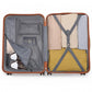 British Traveller 3 Pcs Set Durable Polycarbonate And Abs Hard Shell Suitcase With TSA Lock - Grey And Brown