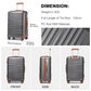 British Traveller 24 Inch Durable Polycarbonate And Abs Hard Shell Suitcase With TSA Lock - Grey And Brown