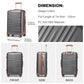 British Traveller 28 Inch Durable Polycarbonate And Abs Hard Shell Suitcase With TSA Lock - Grey And Brown