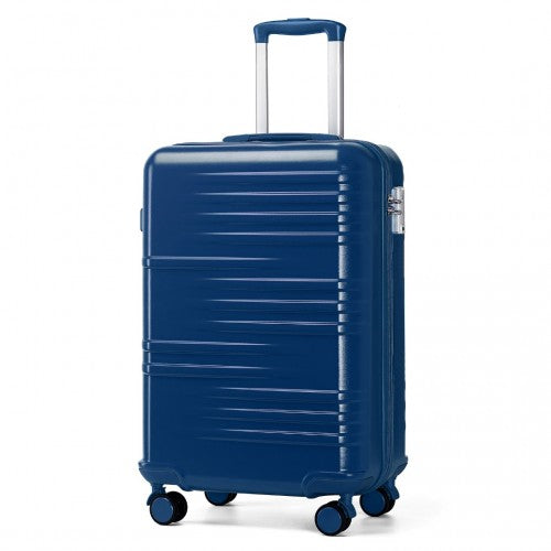 British Traveller 20 Inch Durable Polycarbonate - ABS Hard Shell Suitcase with TSA Lock - Navy