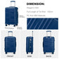 British Traveller 24 Inch Durable Polycarbonate - ABS Hard Shell Suitcase with TSA Lock - Navy