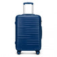 British Traveller 24 Inch Durable Polycarbonate - ABS Hard Shell Suitcase with TSA Lock - Navy