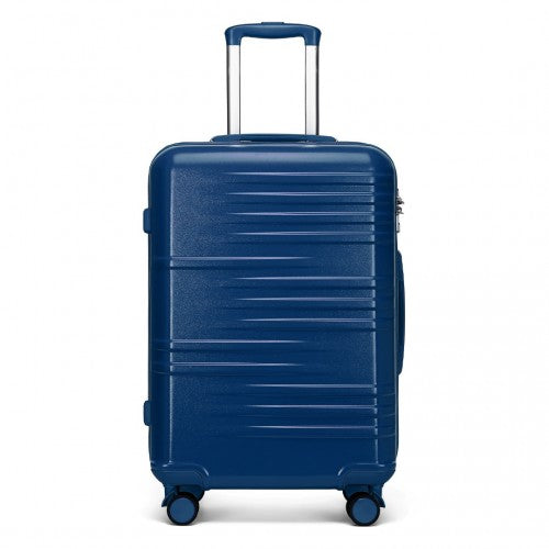 British Traveller 28 Inch Durable Polycarbonate - ABS Hard Shell Suitcase - TSA Lock - Navy