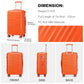 British Traveller 24 Inch Durable Polycarbonate - ABS Hard Shell Suitcase with TSA Lock - Orange