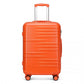 British Traveller 24 Inch Durable Polycarbonate - ABS Hard Shell Suitcase with TSA Lock - Orange