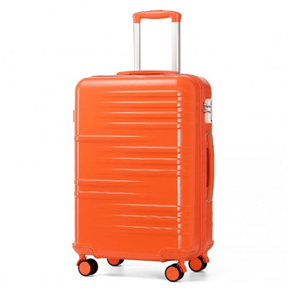 British Traveller 28 Inch Durable Polycarbonate - ABS Hard Shell Suitcase - TSA Lock - Orange