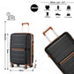 British Traveller 28 Inch Multi-Texture Polypropylene Hard Shell Suitcase With TSA Lock - Black