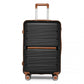 British Traveller 28 Inch Multi-Texture Polypropylene Hard Shell Suitcase With TSA Lock - Black
