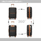 British Traveller 28 Inch Multi-Texture Polypropylene Hard Shell Suitcase With TSA Lock - Black
