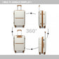 British Traveller 28 Inch Multi-Texture Polypropylene Hard Shell Suitcase With TSA Lock - Cream