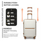 British Traveller 28 Inch Multi-Texture Polypropylene Hard Shell Suitcase With TSA Lock - Cream