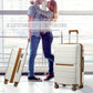 British Traveller 28 Inch Multi-Texture Polypropylene Hard Shell Suitcase With TSA Lock - Cream