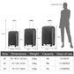 British Traveller 3 PCS 20/24/28 Inch Set Spinner Hard Shell PP Suitcase - TSA Lock - Black