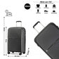 British Traveller 20 Inch Spinner Hard Shell PP Suitcase With TSA Lock - Black