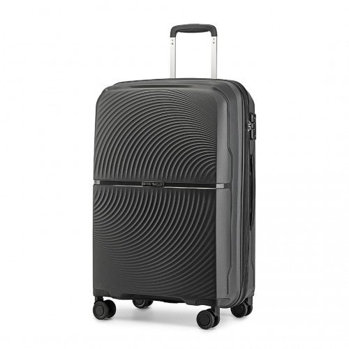 British Traveller 28 Inch Spinner Hard Shell PP Suitcase With TSA Lock - Black