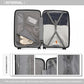 British Traveller 3 PCS 20/24/28 Inch Set Spinner Hard Shell PP Suitcase - TSA Lock - Black