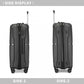 British Traveller 3 PCS 20/24/28 Inch Set Spinner Hard Shell PP Suitcase - TSA Lock - Black