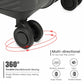 British Traveller 3 PCS 20/24/28 Inch Set Spinner Hard Shell PP Suitcase - TSA Lock - Black