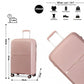 British Traveller 24 Inch Spinner Hard Shell PP Suitcase With TSA Lock - Nude/Pink