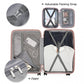 British Traveller 4 Pcs Set Spinner Hard Shell PP Suitcase With TSA Lock And Vanity Case - Nude