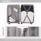 British Traveller 3 PCS 20/24/28 Inch Set Spinner Hard Shell PP Suitcase - TSA Lock - Nude