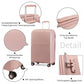 British Traveller 20 Inch Spinner Hard Shell PP Suitcase With TSA Lock - Nude/Pink