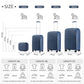 British Traveller 4 Pcs Set Spinner Hard Shell PP Suitcase With TSA Lock And Vanity Case - Navy