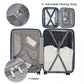 British Traveller 4 Pcs Set Spinner Hard Shell PP Suitcase With TSA Lock And Vanity Case - Navy