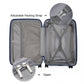 British Traveller 4 Pcs Set Spinner Hard Shell PP Suitcase With TSA Lock And Vanity Case - Navy