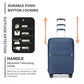 British Traveller 20 Inch Spinner Hard Shell PP Suitcase With TSA Lock - Navy