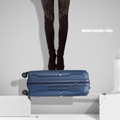 British Traveller 28 Inch Spinner Hard Shell PP Suitcase With TSA Lock - Navy